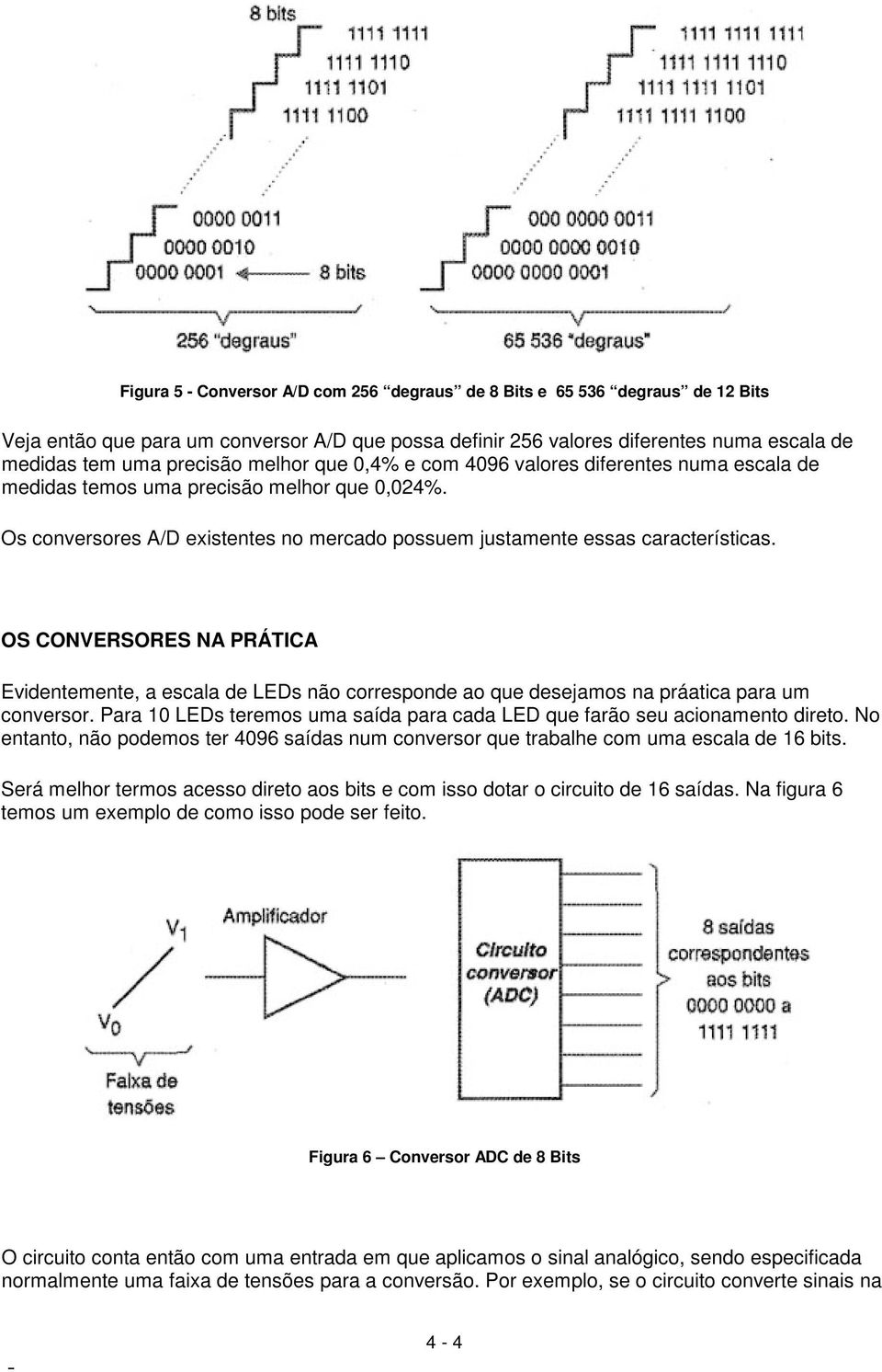 OS CONVERSORES NA PRÁTICA Evidentemente, a escala de LEDs não corresponde ao que desejamos na práatica para um conversor. Para 10 LEDs teremos uma saída para cada LED que farão seu acionamento direto.