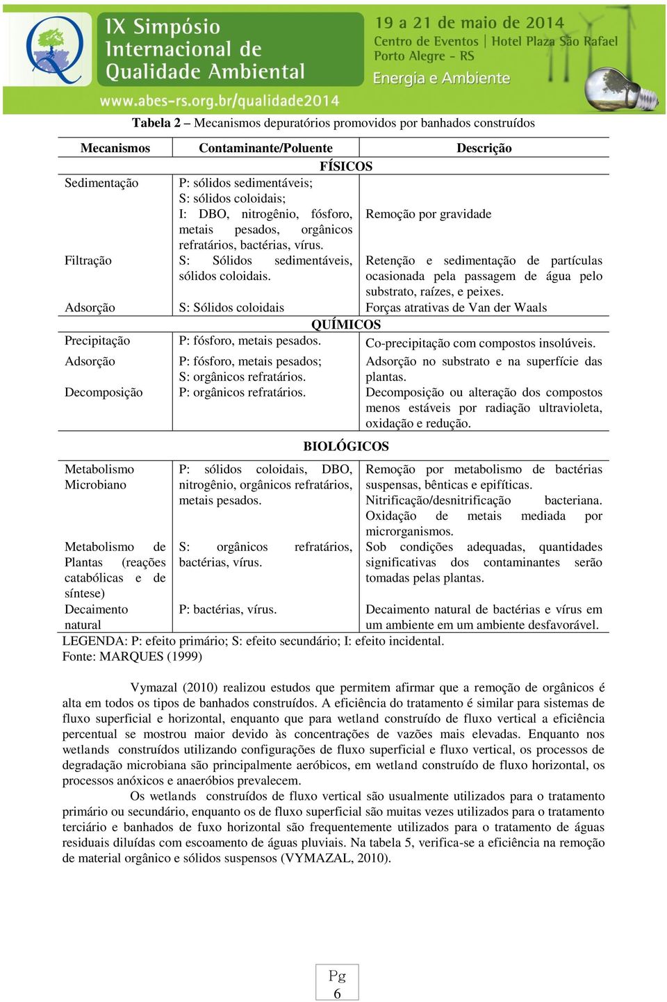 Retenção e sedimentação de partículas ocasionada pela passagem de água pelo substrato, raízes, e peixes.