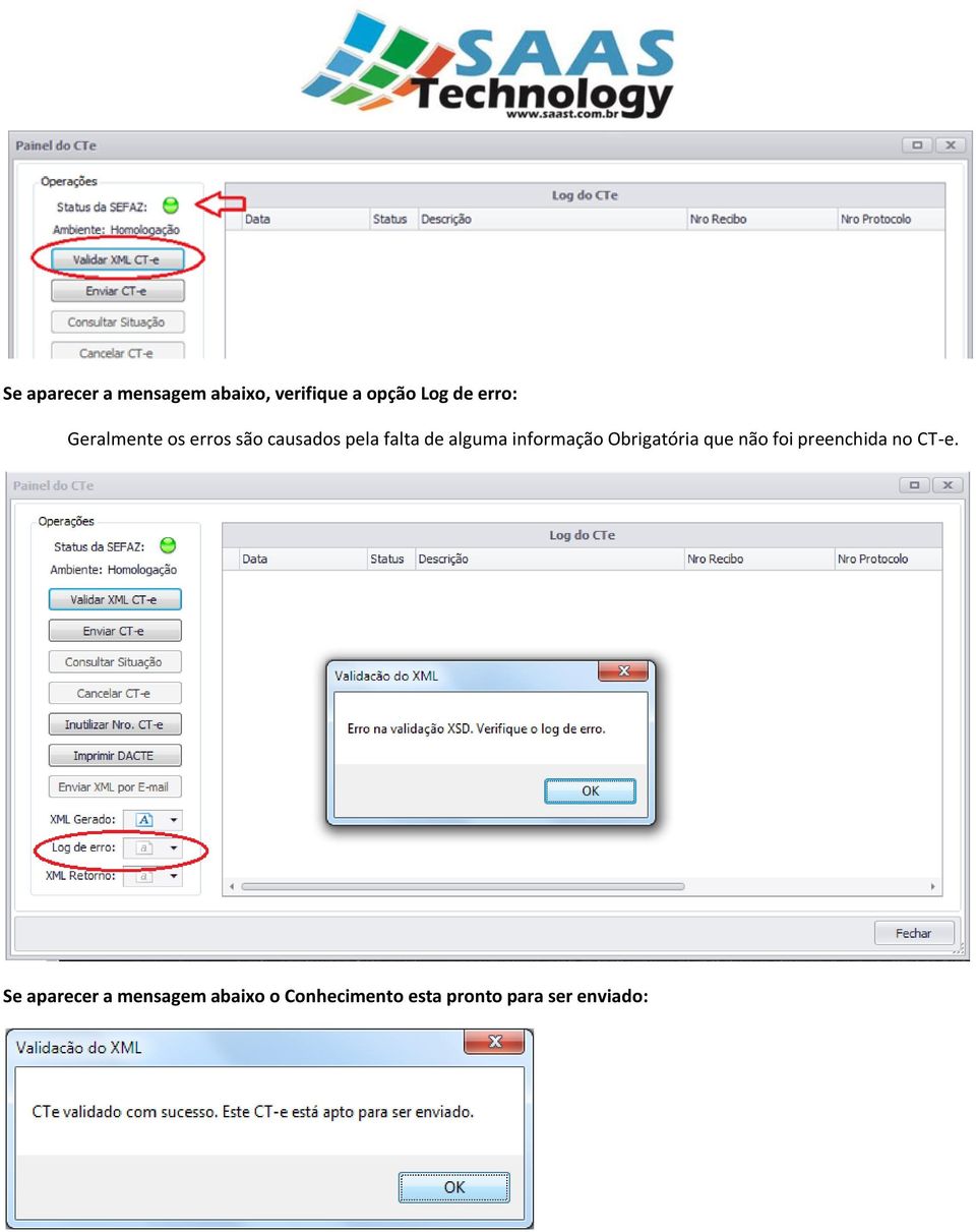 informação Obrigatória que não foi preenchida no CT-e.