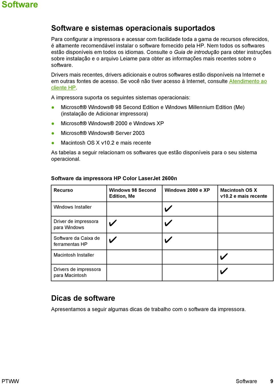 Consulte o Guia de introdução para obter instruções sobre instalação e o arquivo Leiame para obter as informações mais recentes sobre o software.