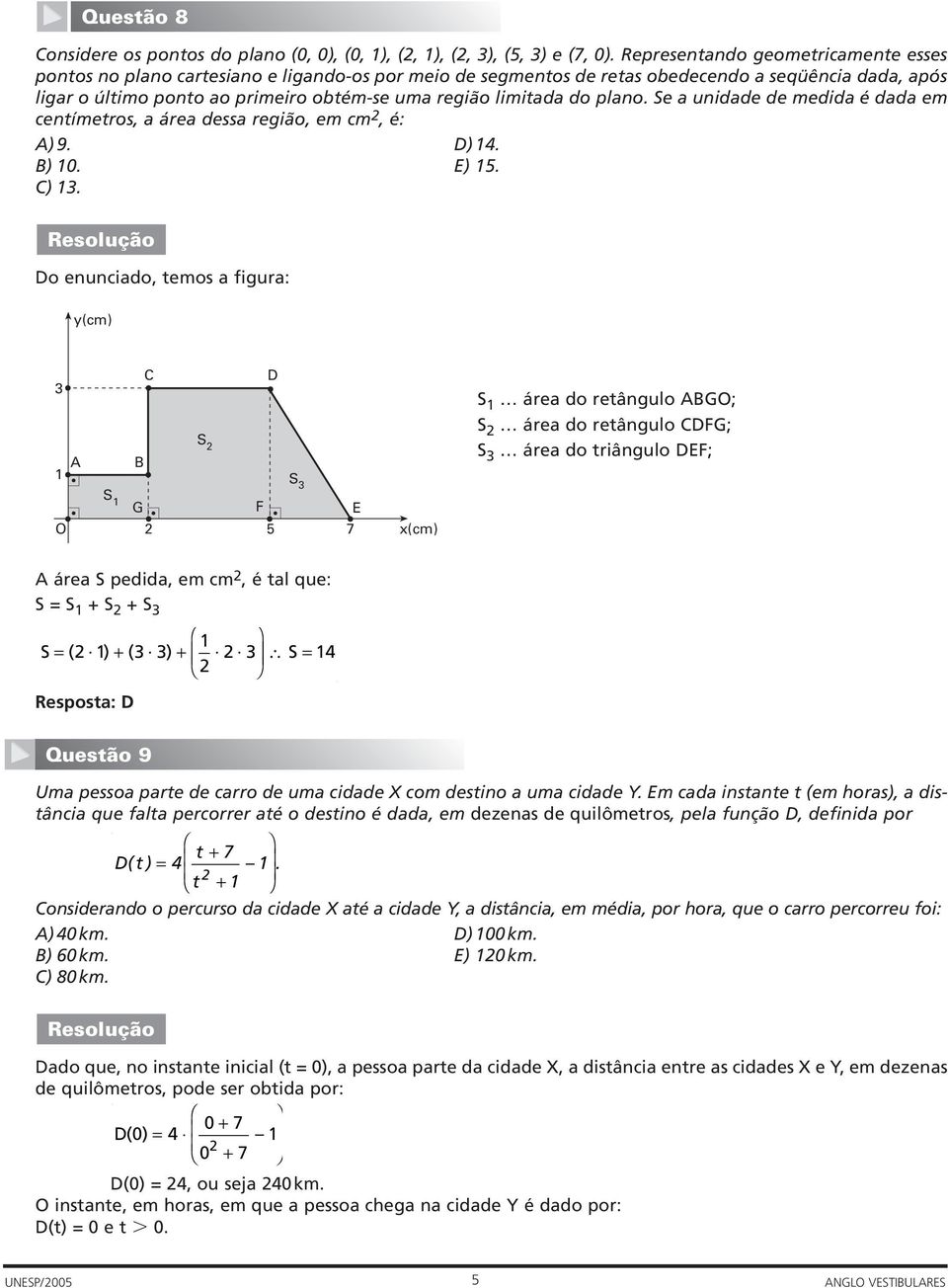 limitada do plano. Se a unidade de medida é dada em centímetros, a área dessa região, em cm 2, é: A) 9. D) 14. B) 10. E) 15. C) 1.