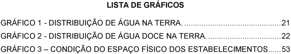 ... 21 GRÁFICO 2 - DISTRIBUIÇÃO DE ÁGUA DOCE