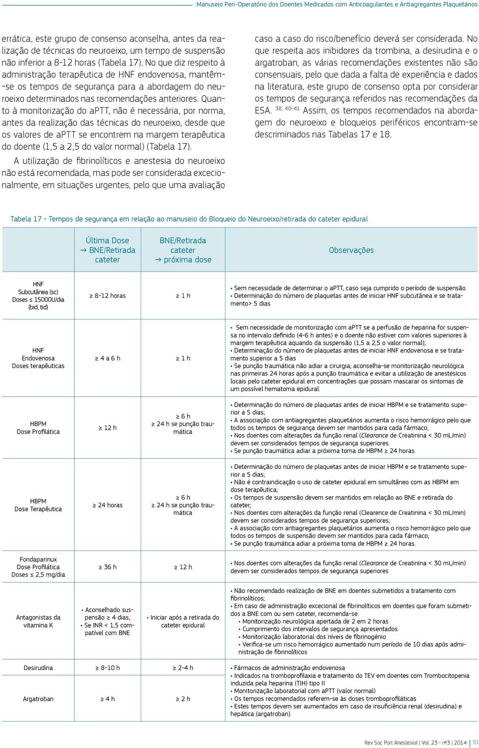 Quanto à monitorização do aptt, não é necessária, por norma, antes da realização das técnicas do neuroeixo, desde que os valores de aptt se encontrem na margem terapêutica do doente (1,5 a 2,5 do