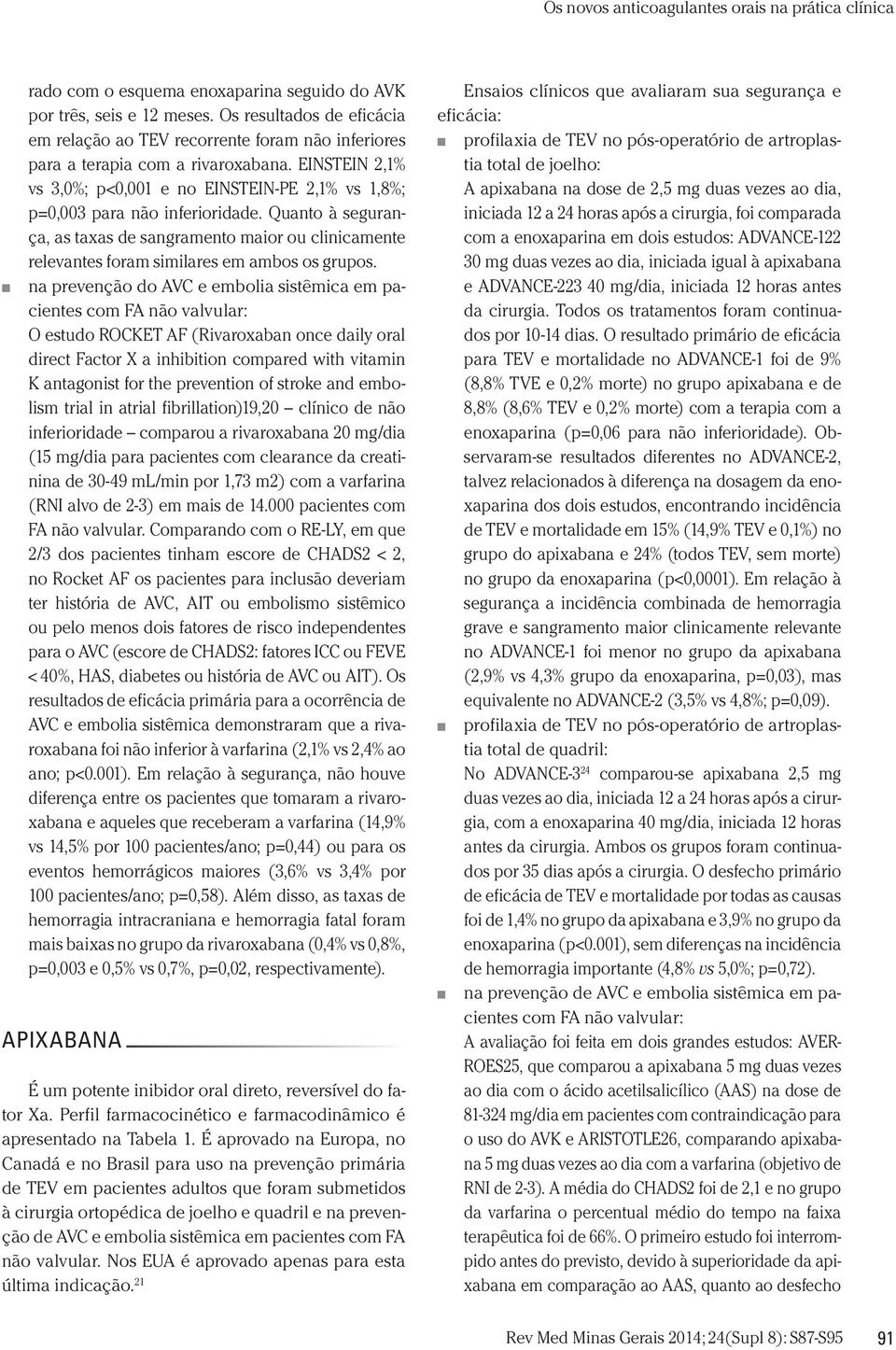 Quanto à segurança, as taxas de sangramento maior ou clinicamente relevantes foram similares em ambos os grupos.