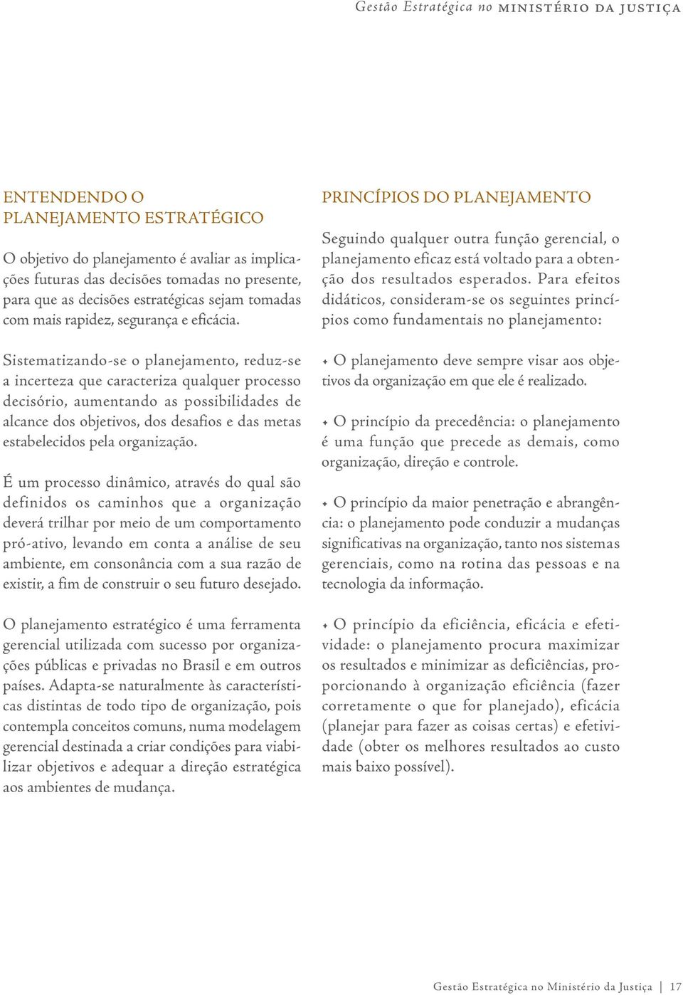 Sistematizando-se o planejamento, reduz-se a incerteza que caracteriza qualquer processo decisório, aumentando as possibilidades de alcance dos objetivos, dos desafios e das metas estabelecidos pela