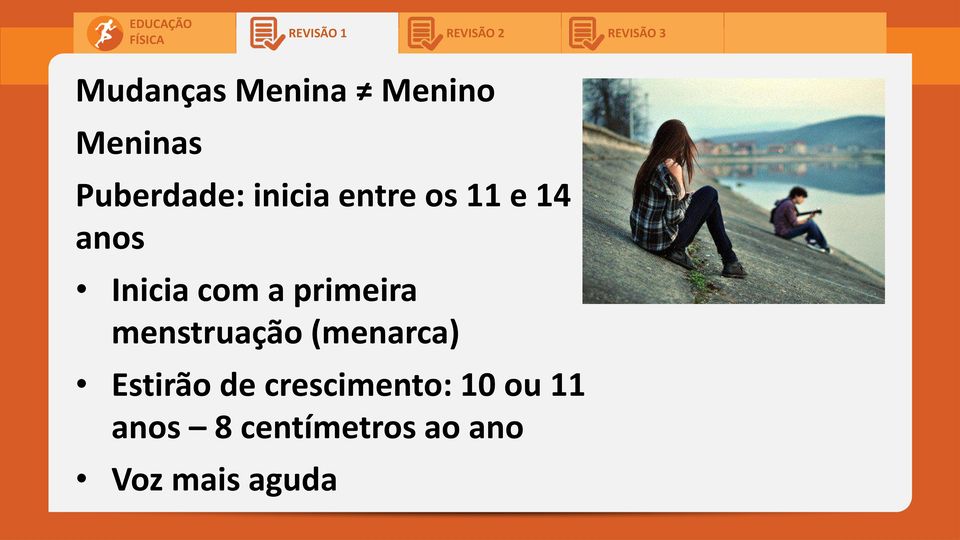 primeira menstruação (menarca) Estirão de