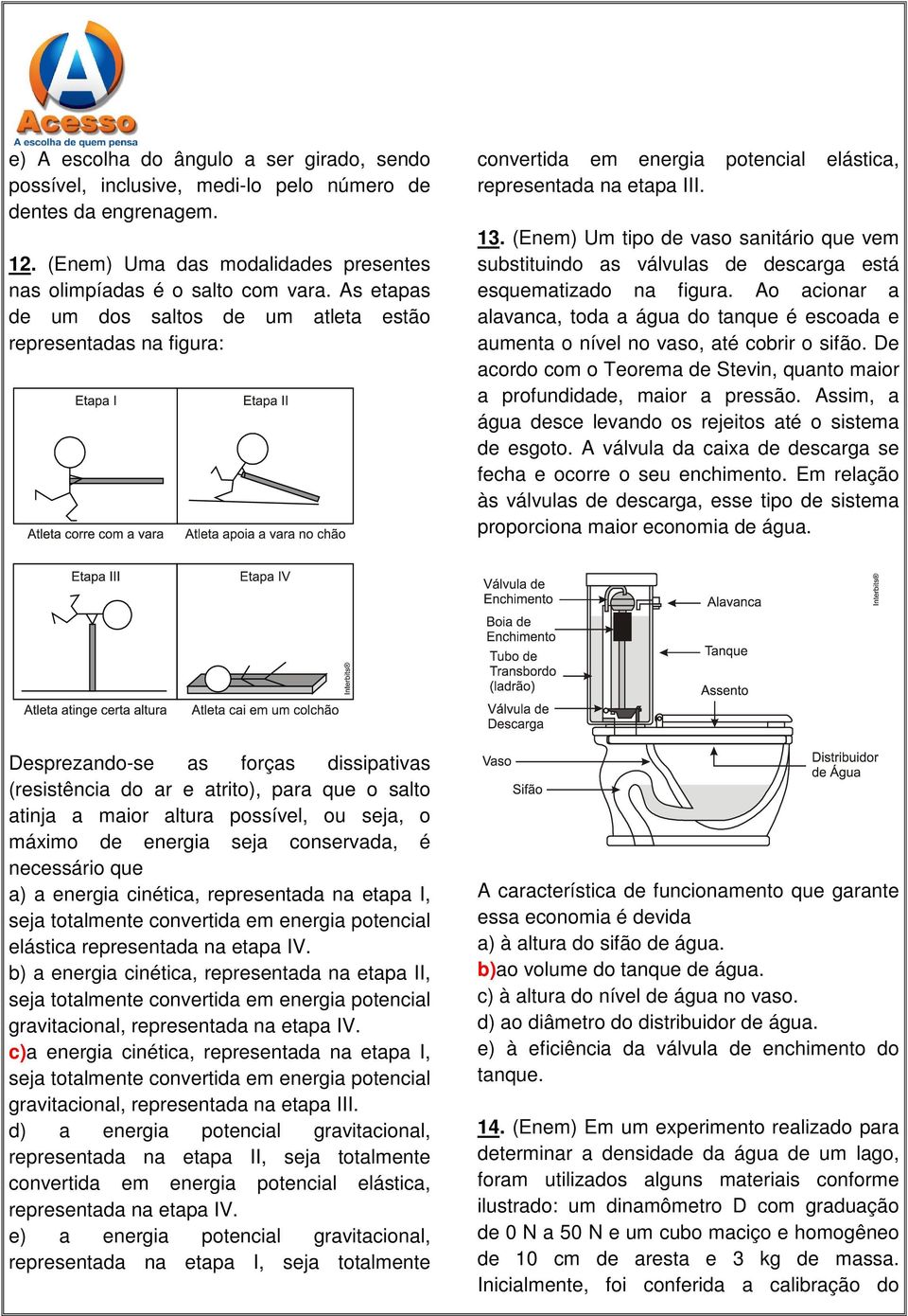 (Enem) Um tipo de vaso sanitário que vem substituindo as válvulas de descarga está esquematizado na figura.