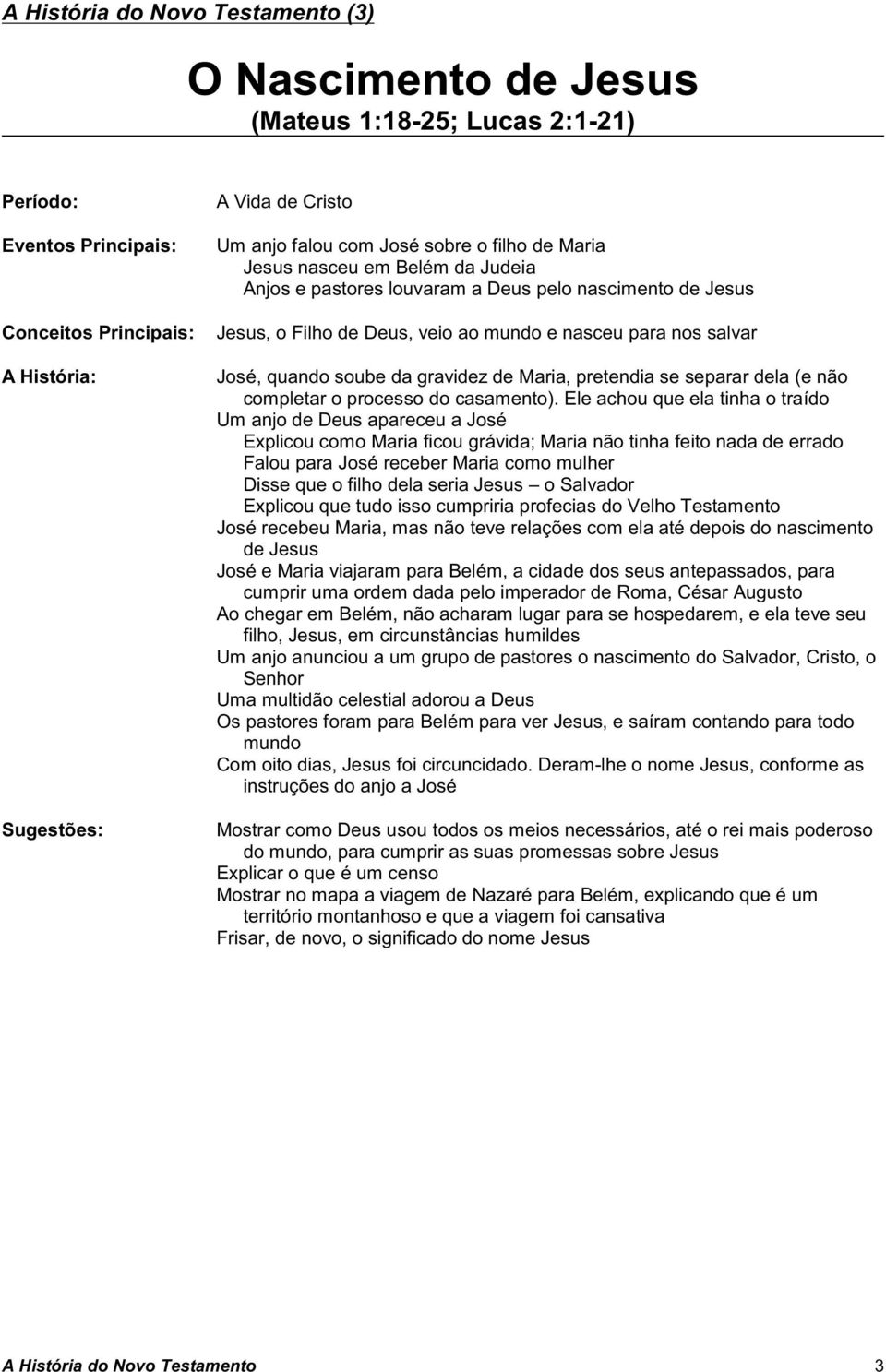 Ele achou que ela tinha o traído Um anjo de Deus apareceu a José Explicou como Maria ficou grávida; Maria não tinha feito nada de errado Falou para José receber Maria como mulher Disse que o filho