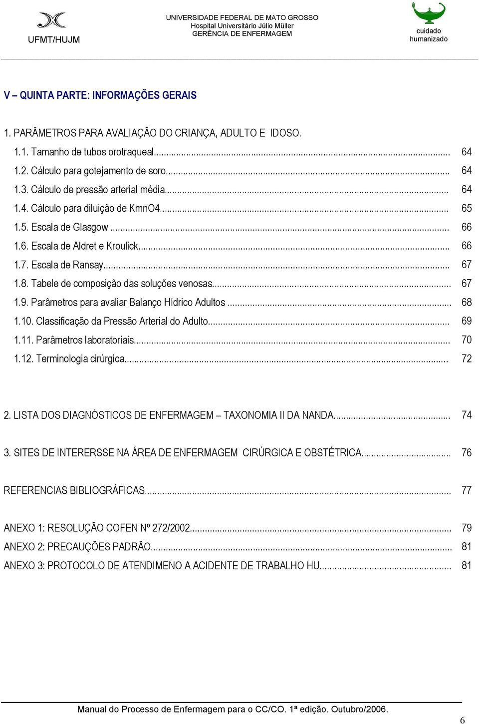 Tabele de composição das soluções venosas... 67 1.9. Parâmetros para avaliar Balanço Hídrico Adultos... 68 1.10. Classificação da Pressão Arterial do Adulto... 69 1.11. Parâmetros laboratoriais... 70 1.