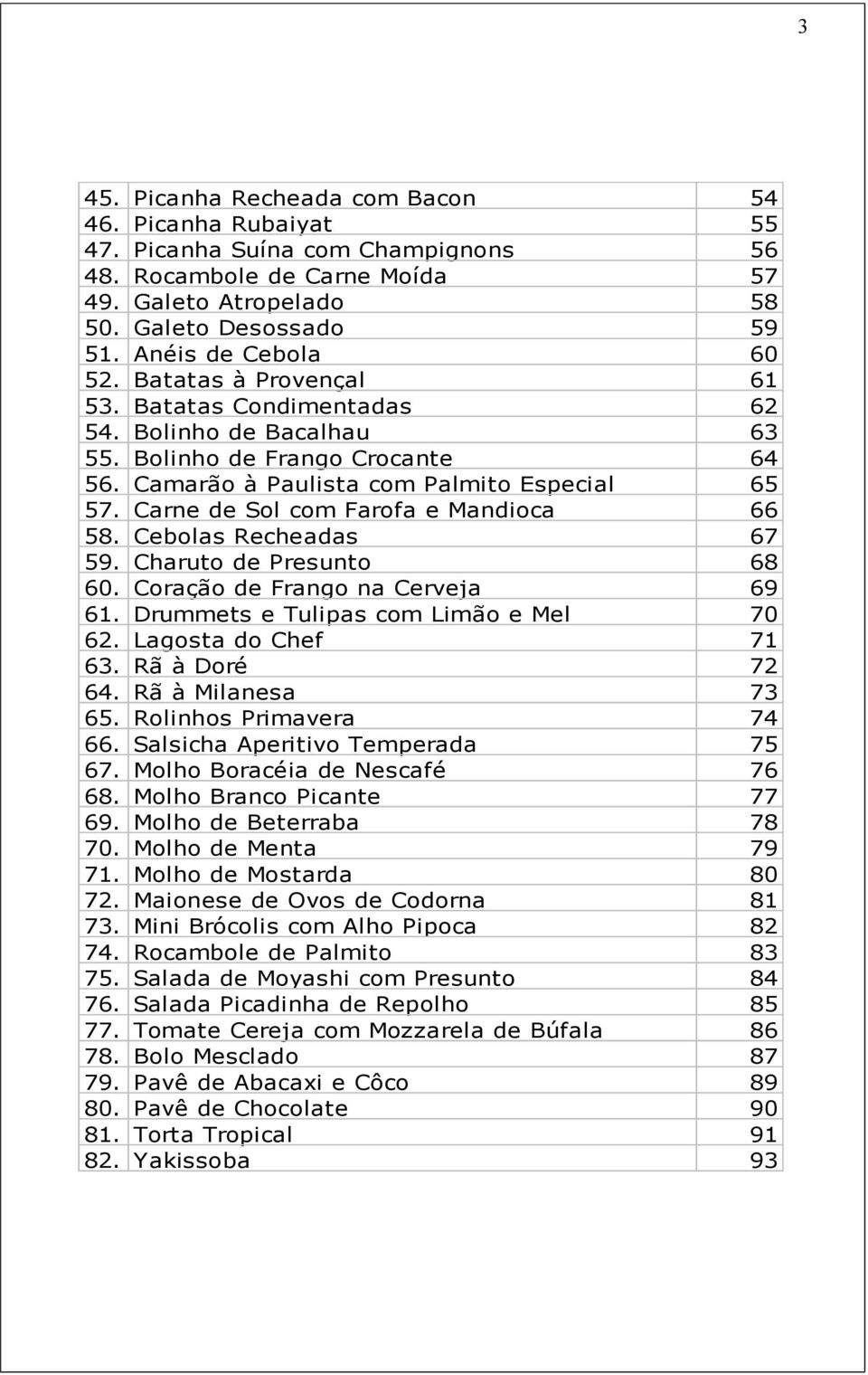 de Bacalhau Bolinho de Frango Crocante Camarão à Paulista com Palmito Especial Carne de Sol com Farofa e Mandioca Cebolas Recheadas Charuto de Presunto Coração de Frango na Cerveja Drummets e Tulipas