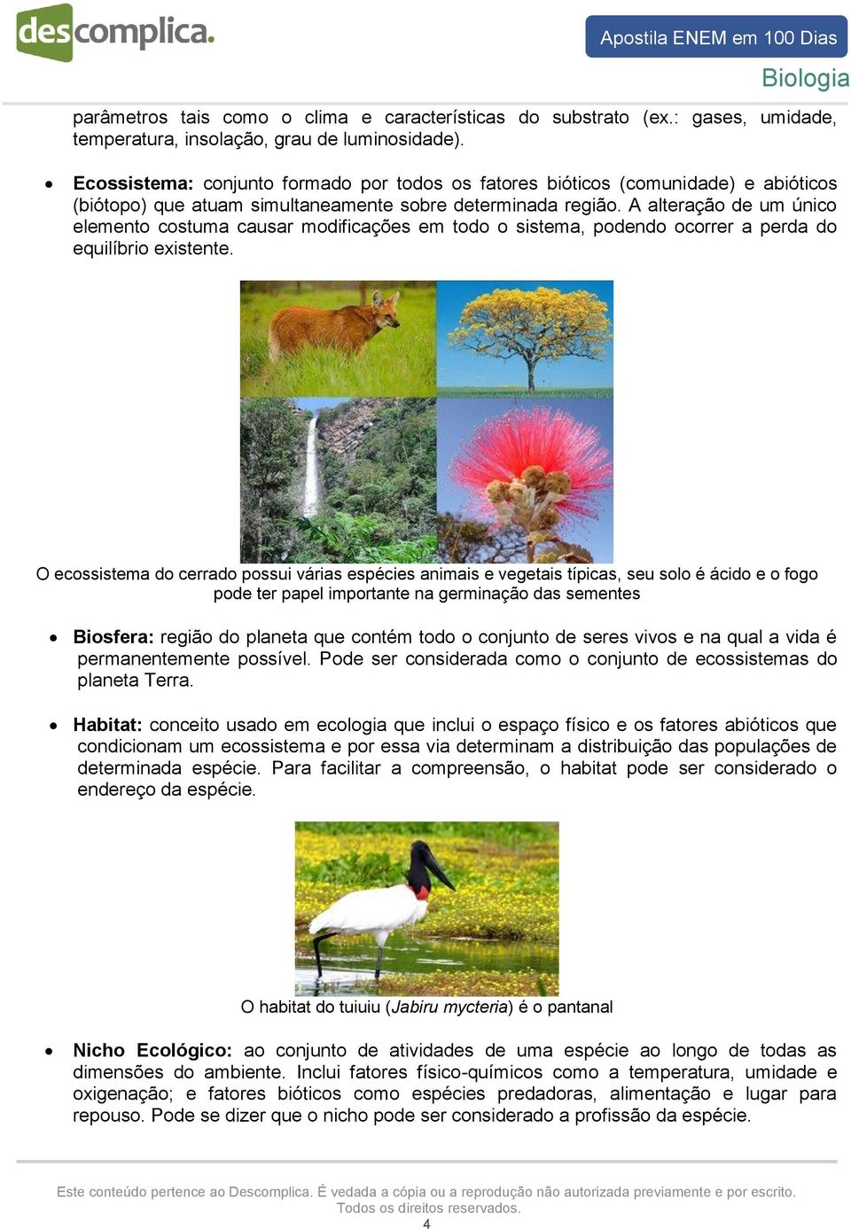 A alteração de um único elemento costuma causar modificações em todo o sistema, podendo ocorrer a perda do equilíbrio existente.