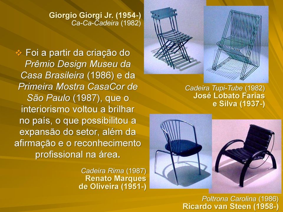 Mostra CasaCor de São Paulo (1987), que o interiorismo voltou a brilhar no país, o que possibilitou a expansão do