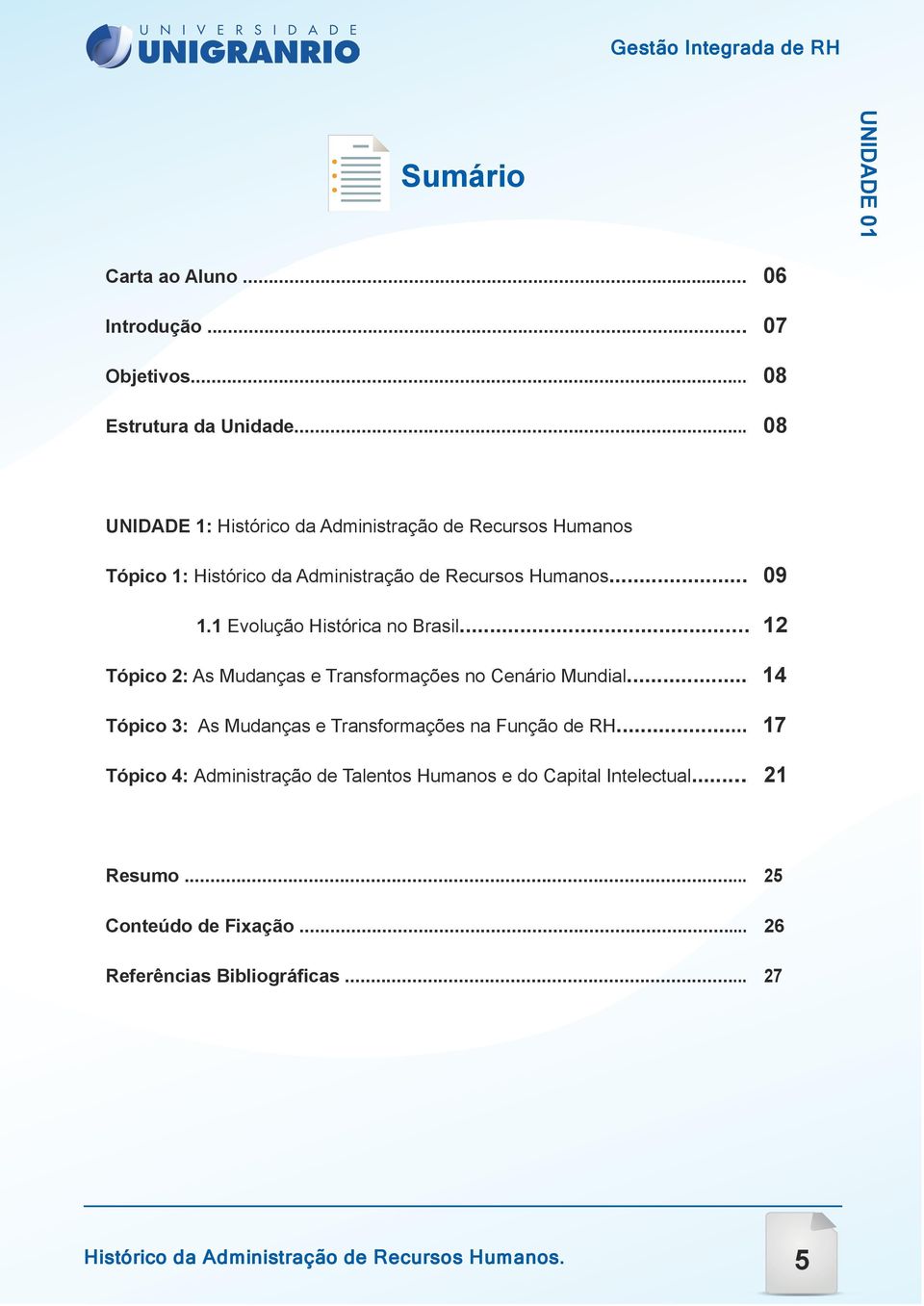 .. 14 Tópico 3: As Mudanças e Transformações na Função de RH.