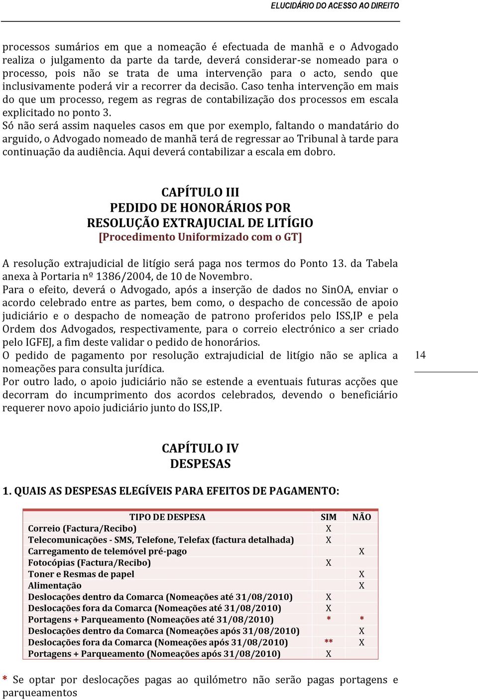 Só não será assim naqueles casos em que por exemplo, faltando o mandatário do arguido, o Advogado nomeado de manhã terá de regressar ao Tribunal à tarde para continuação da audiência.