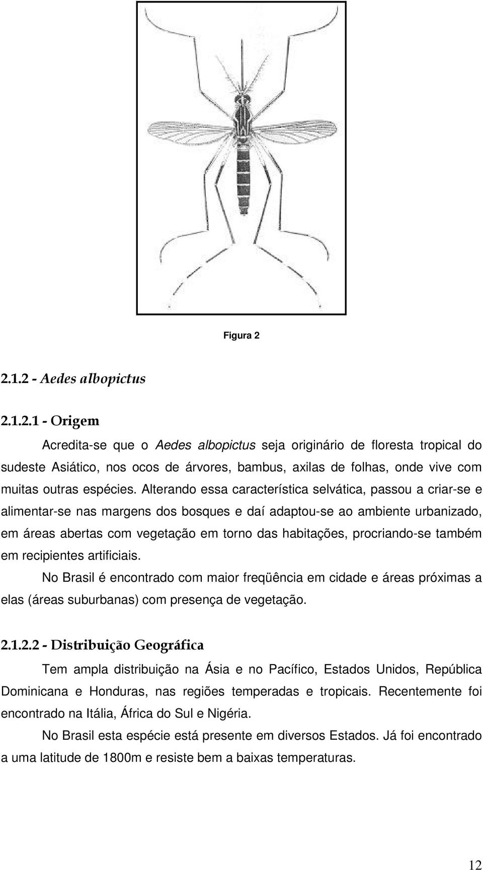 procriando-se também em recipientes artificiais. No Brasil é encontrado com maior freqüência em cidade e áreas próximas a elas (áreas suburbanas) com presença de vegetação. 2.