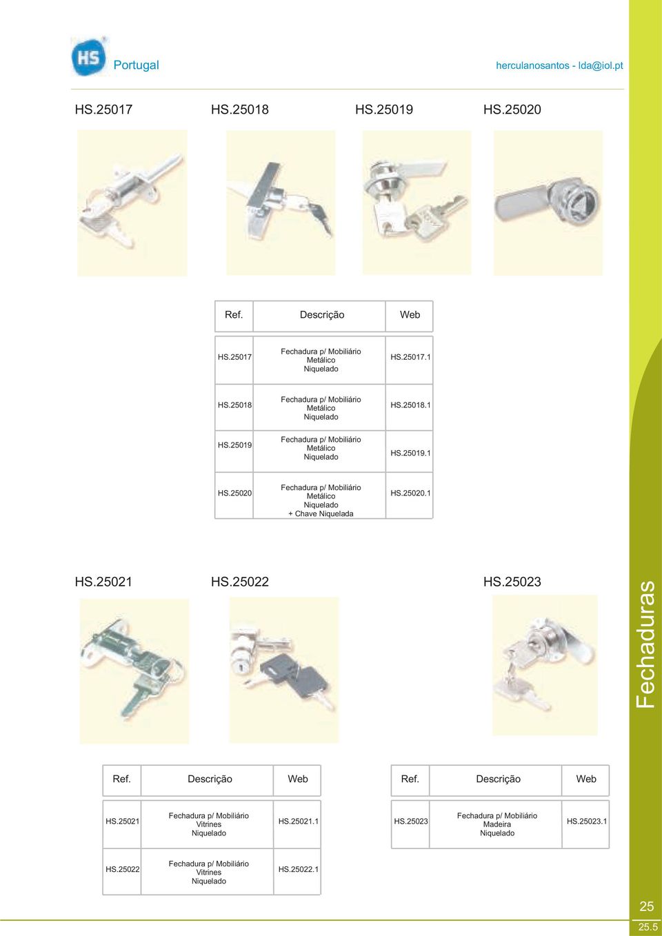 020. HS.02 HS.022 HS.023 Fechaduras HS.02 Vitrines HS.02. HS.023 Madeira HS.