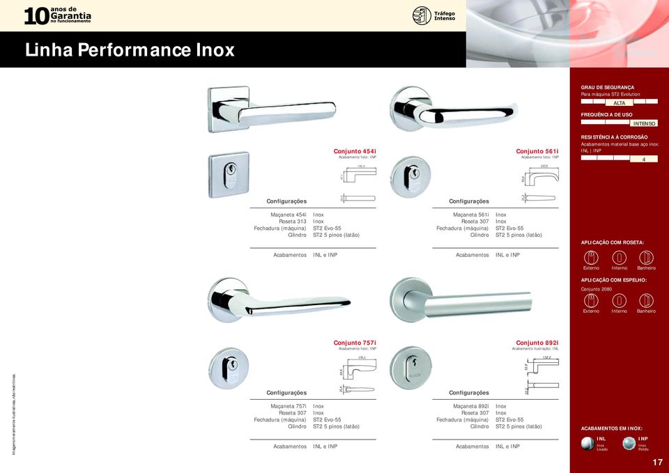 ROSETA: INL e INP INL e INP Externo Interno Banheiro APLICAÇÃO COM ESPELHO: Conjunto 2080 Externo Interno Banheiro Conjunto 757i Acabamento foto: INP Conjunto 892i Acabamento
