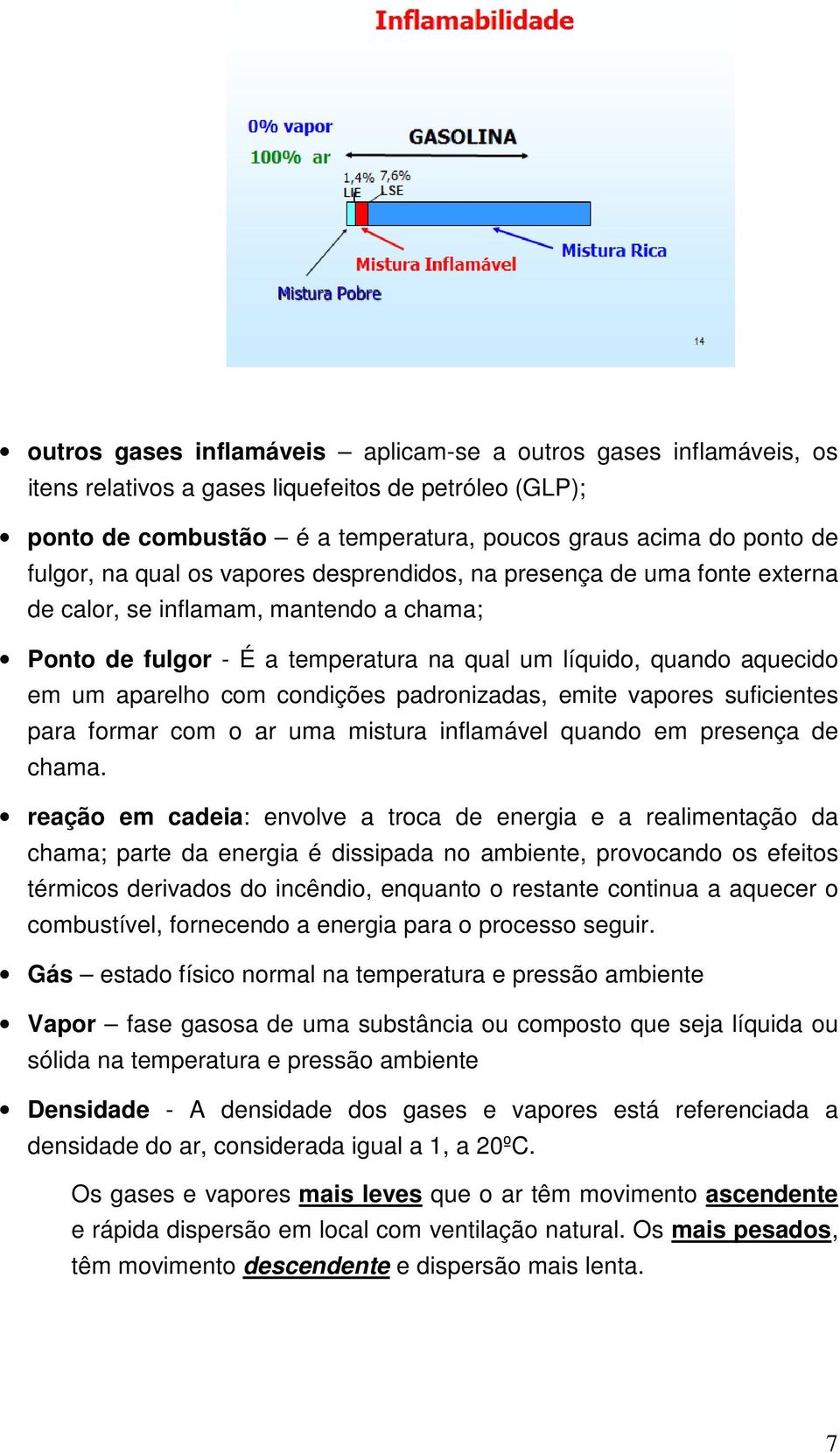 condições padronizadas, emite vapores suficientes para formar com o ar uma mistura inflamável quando em presença de chama.