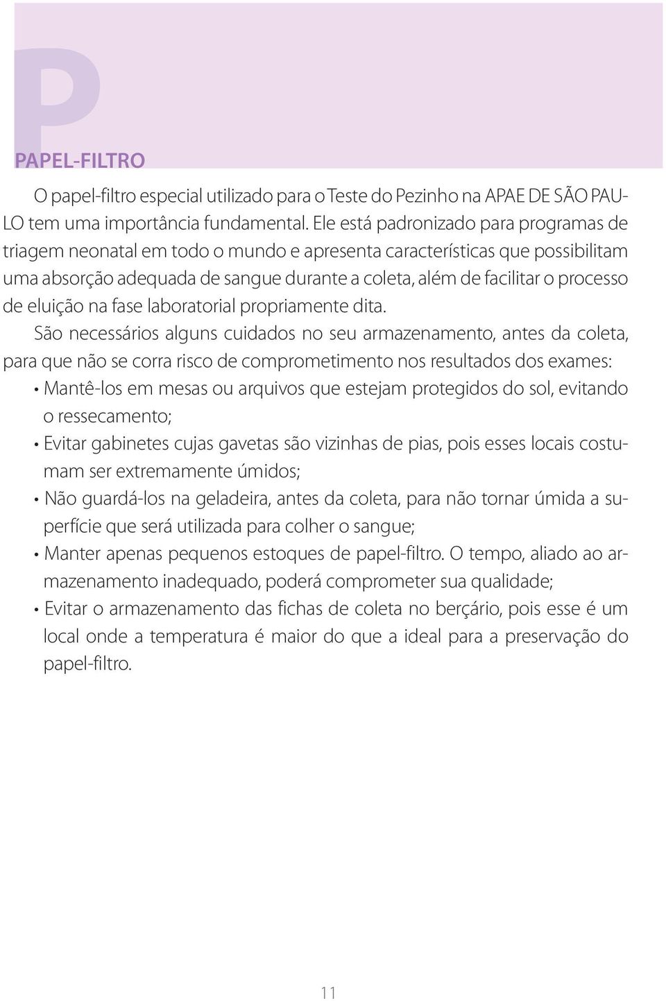 eluição na fase laboratorial propriamente dita.