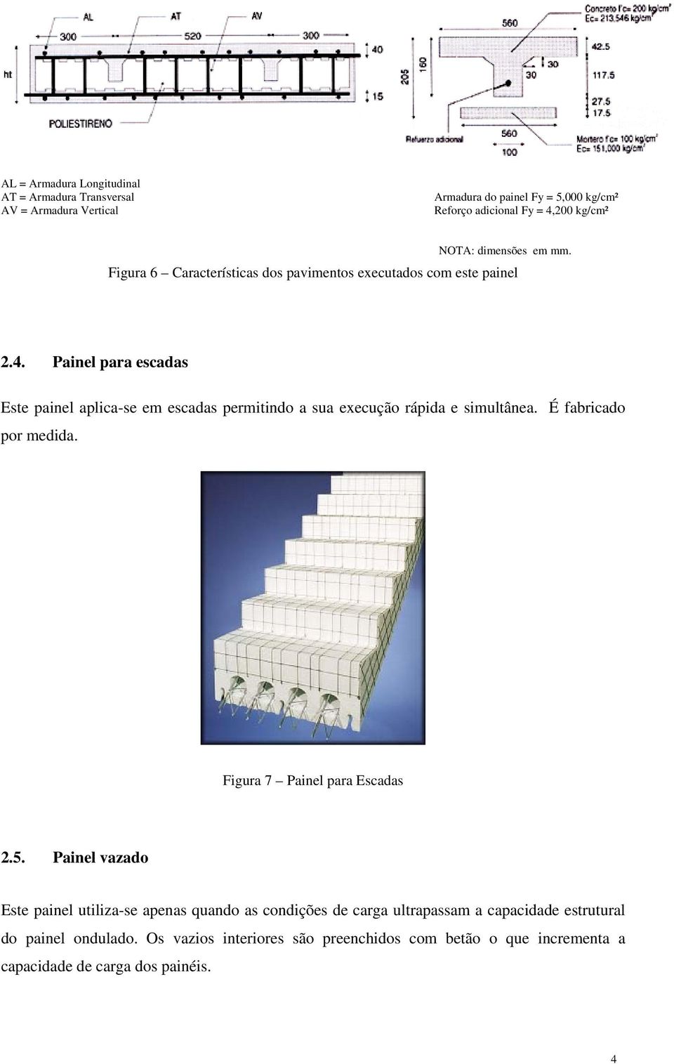 Painel para escadas Este painel aplica-se em escadas permitindo a sua execução rápida e simultânea. É fabricado por medida. Figura 7 Painel para Escadas 2.5.