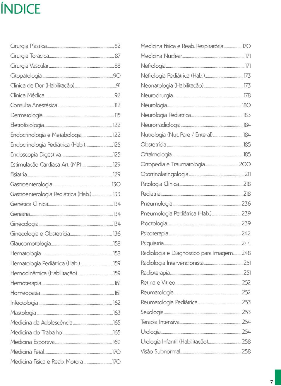 ..130 Gastroenterologia Pediátrica (Hab.)...133 Genética Clínica...134 Geriatria...134 Ginecologia...134 Ginecologia e Obstetrícia...136 Glaucomotologia...158 Hematologia.