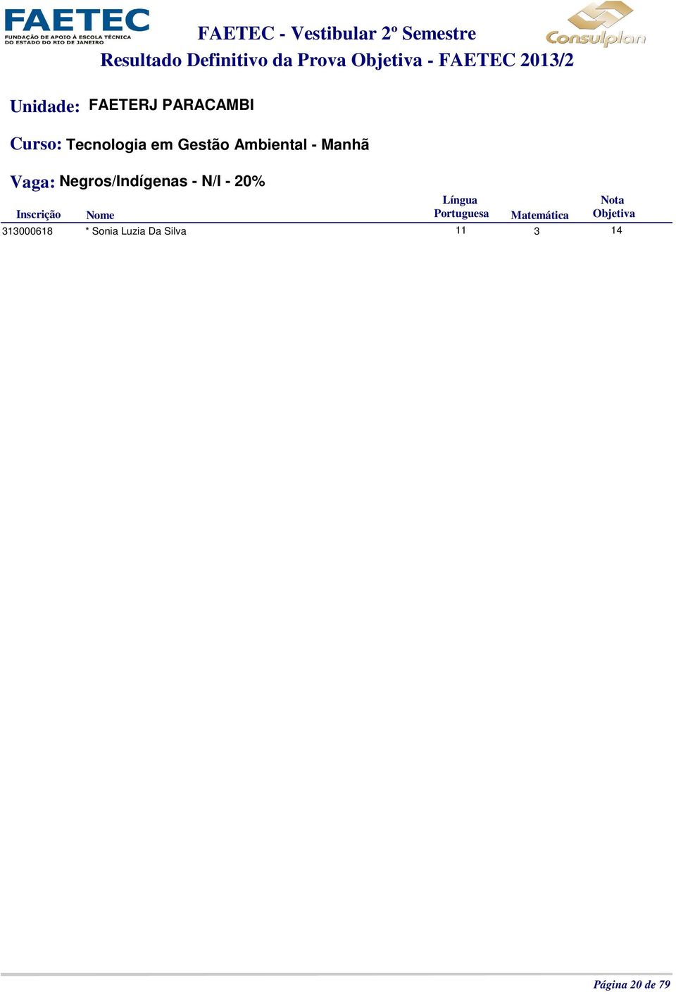 Gestão Ambiental - Manhã Vaga: