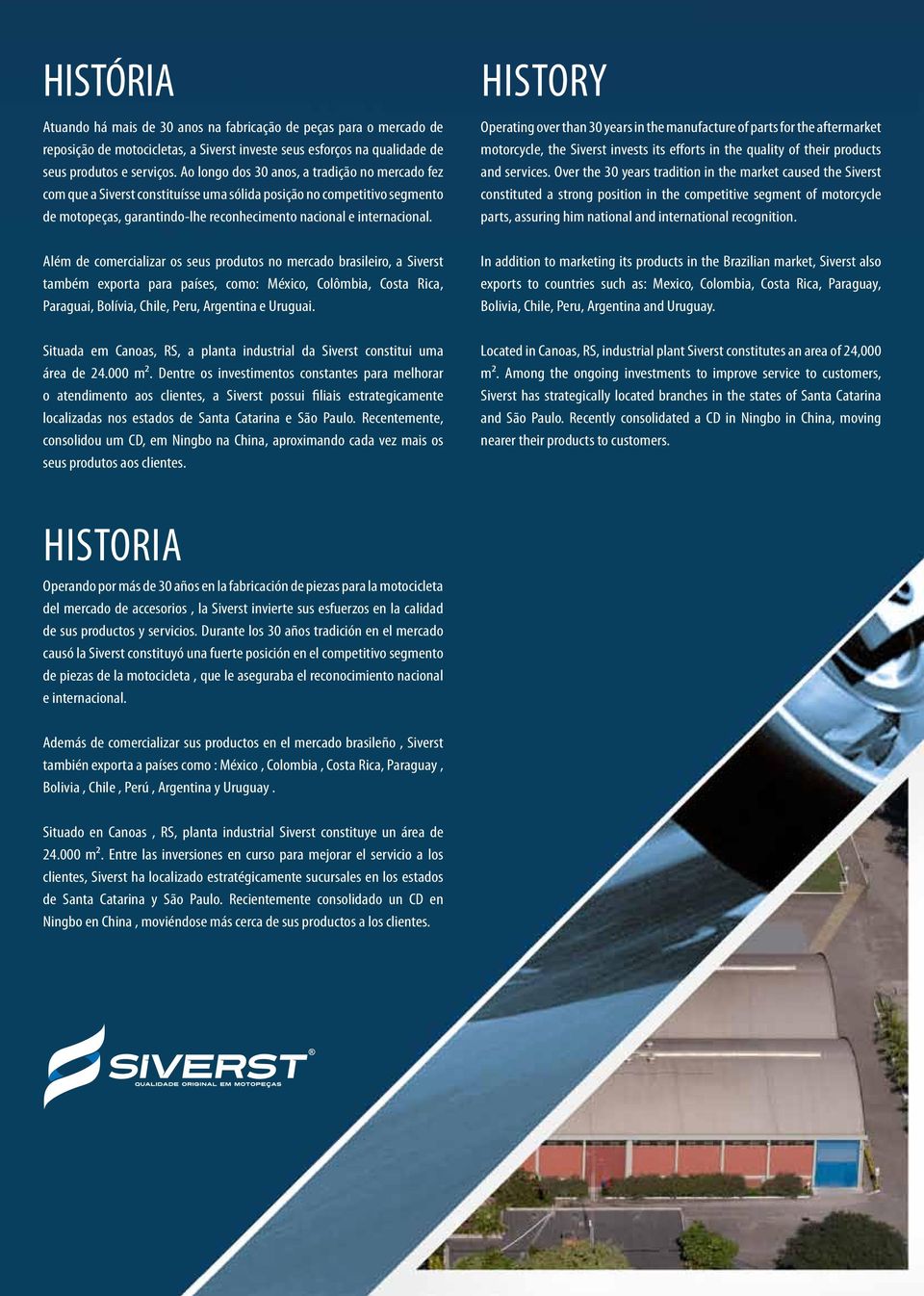 Além de comercializar os seus produtos no mercado brasileiro, a Siverst também exporta para países, como: México, Colômbia, Costa Rica, Paraguai, Bolívia, Chile, Peru, Argentina e Uruguai.