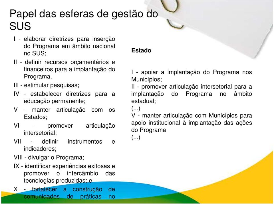 VIII - divulgar o Programa; IX - identificar experiências exitosas e promover o intercâmbio das tecnologias produzidas; e X - fortalecer a construção de comunidades de práticas no.