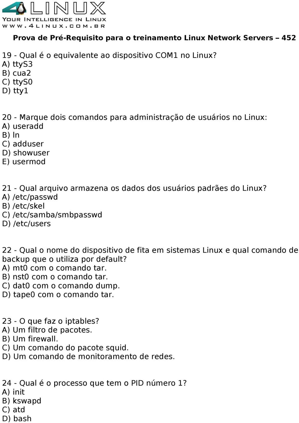 usuários padrães do Linux?