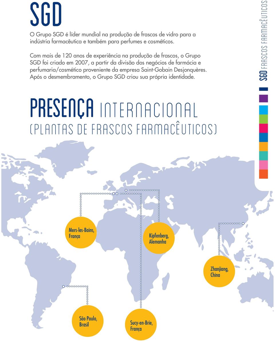 perfumaria/cosmético proveniente da empresa Saint-Gobain Desjonquères. Após o desmembramento, o Grupo SGD criou sua própria identidade.