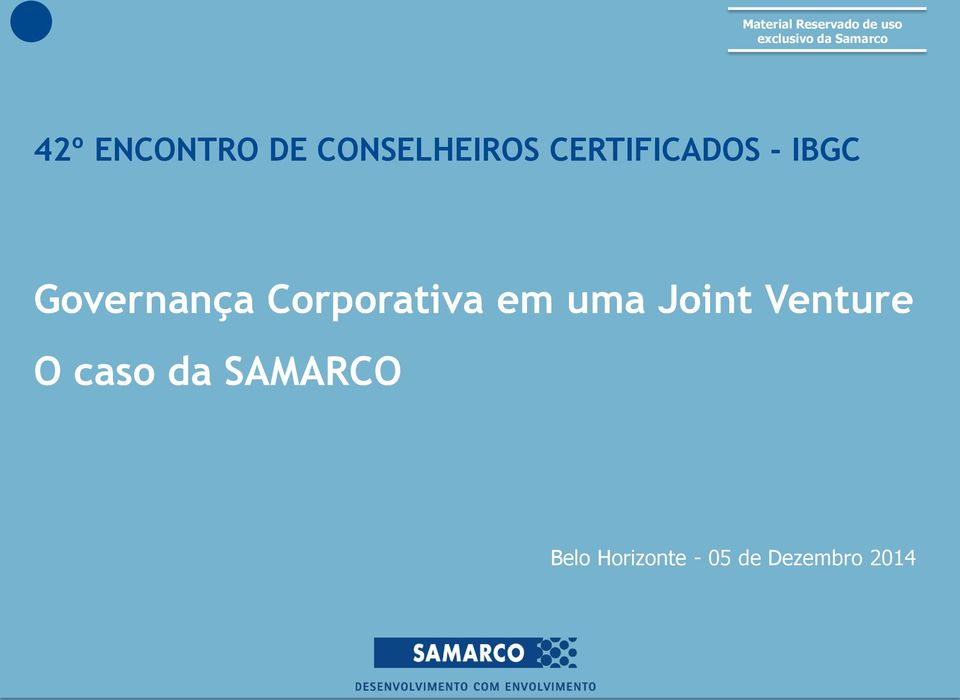 CERTIFICADOS - IBGC Governança Corporativa em uma Joint