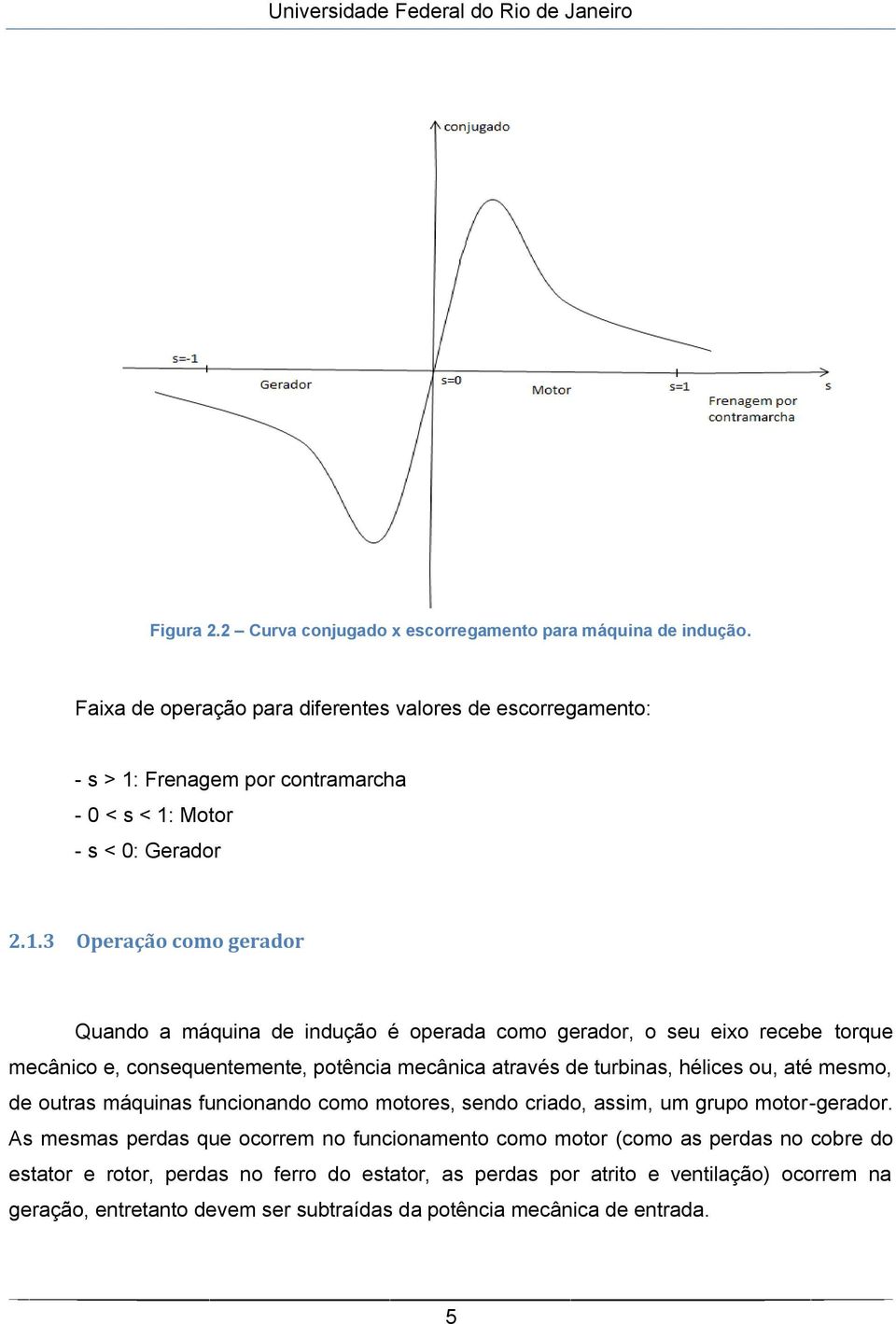 Frenagem por contramarcha - 0 < s < 1: