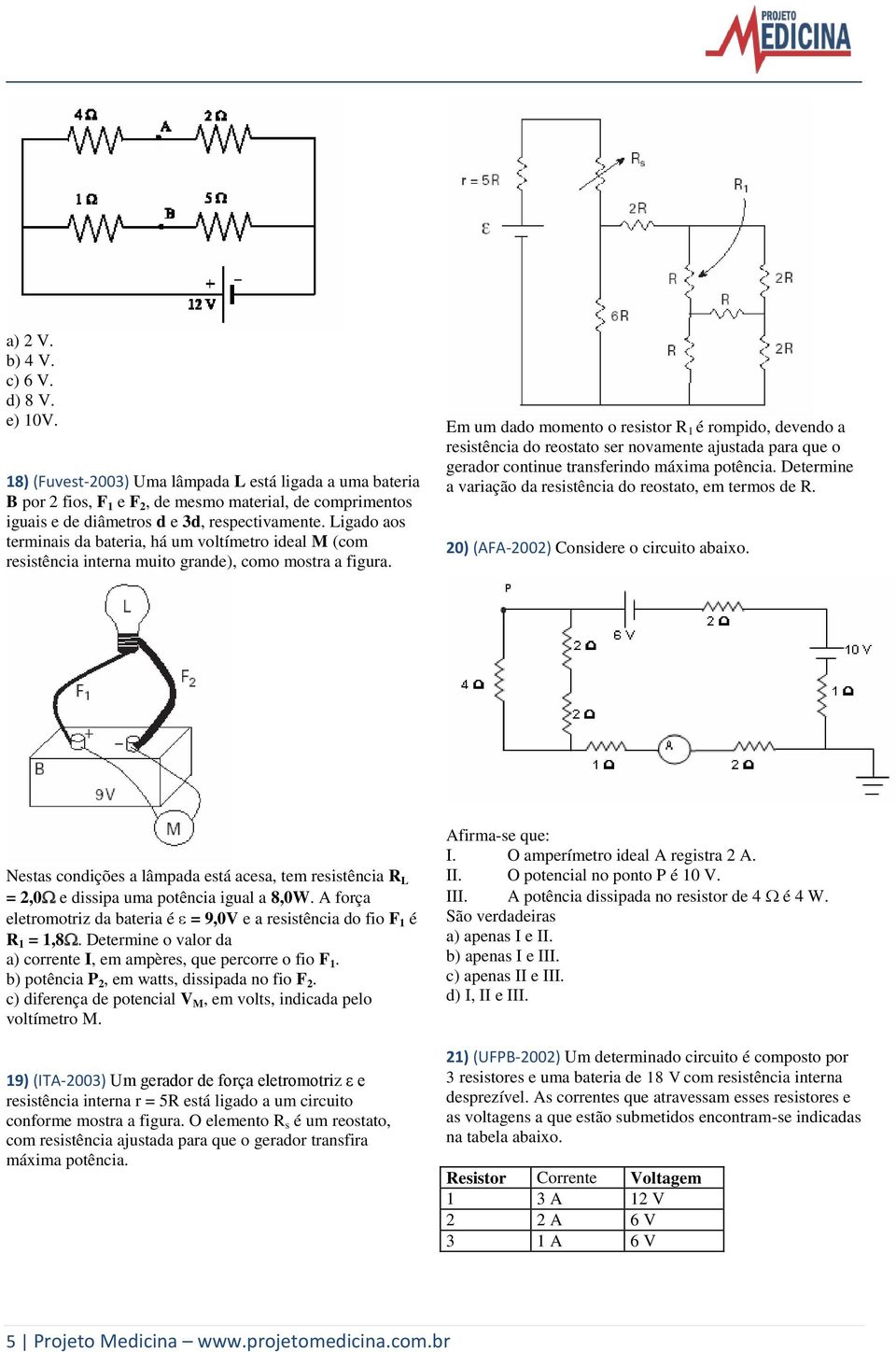 Ligado aos terminais da bateria, há um voltímetro ideal M (com resistência interna muito grande), como mostra a figura.