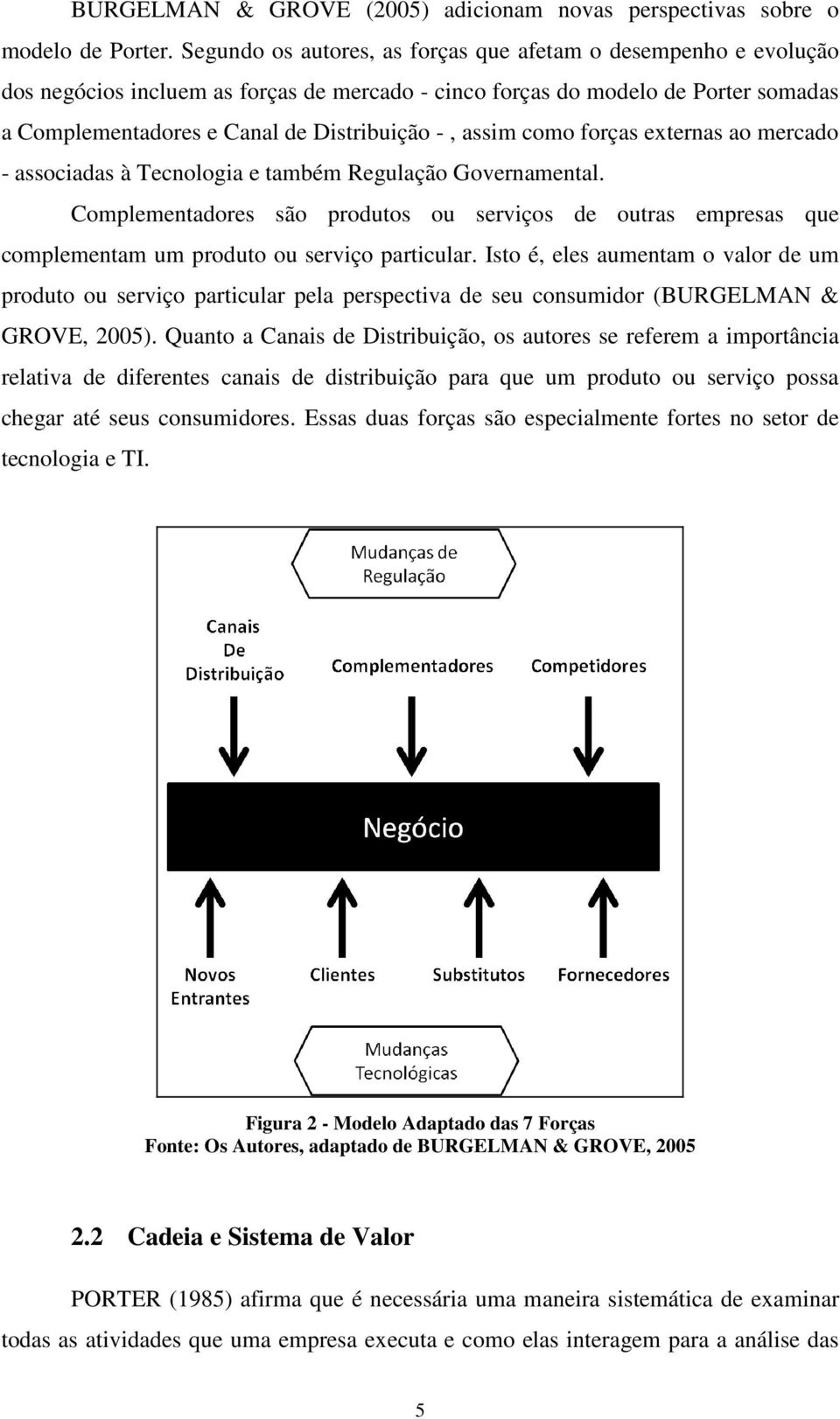 assim como forças externas ao mercado - associadas à Tecnologia e também Regulação Governamental.