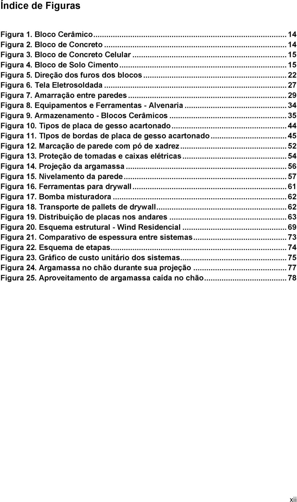 Armazenamento - Blocos Cerâmicos... 35 Figura 10. Tipos de placa de gesso acartonado... 44 Figura 11. TIpos de bordas de placa de gesso acartonado... 45 Figura 12. Marcação de parede com pó de xadrez.