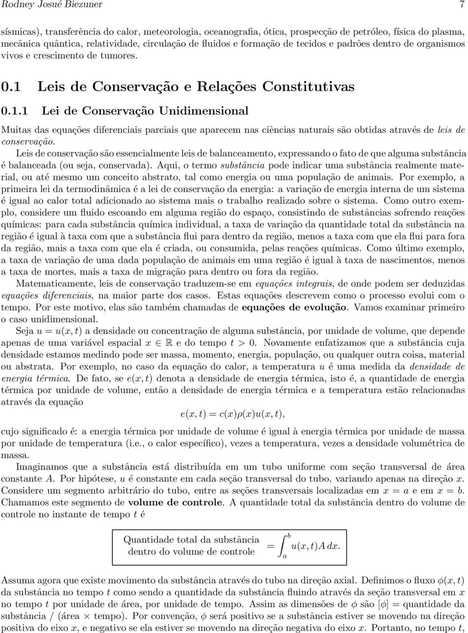 Leis de Conservação e Relações Constitutivas 0.1.