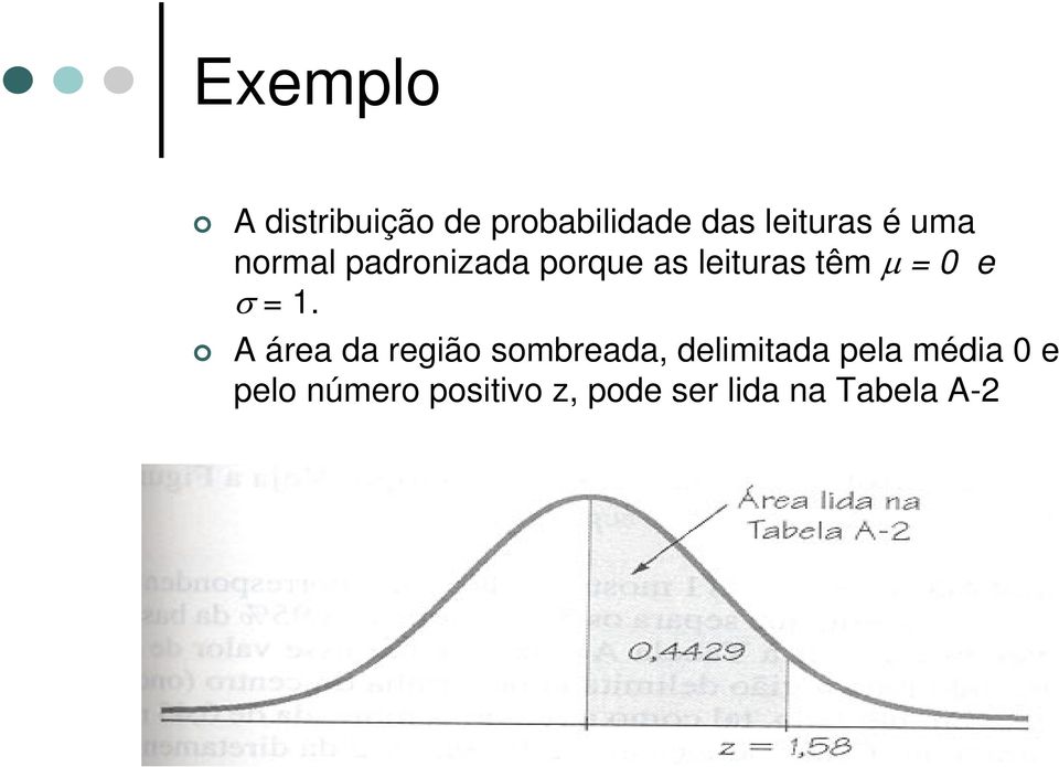 = 1. A área da região sombreada, delimitada pela média