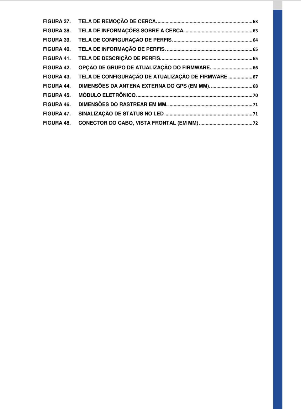 TELA DE CONFIGURAÇÃO DE ATUALIZAÇÃO DE FIRMWARE... 67 FIGURA 44. DIMENSÕES DA ANTENA EXTERNA DO GPS (EM MM).... 68 FIGURA 45. MÓDULO ELETRÔNICO.