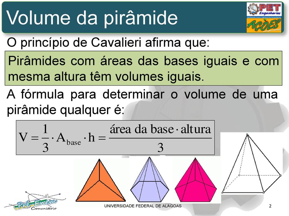 volumes iguais.