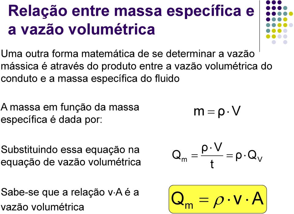 do fluido A massa em função da massa específica é dada por: m ρ V Substituindo essa equação na