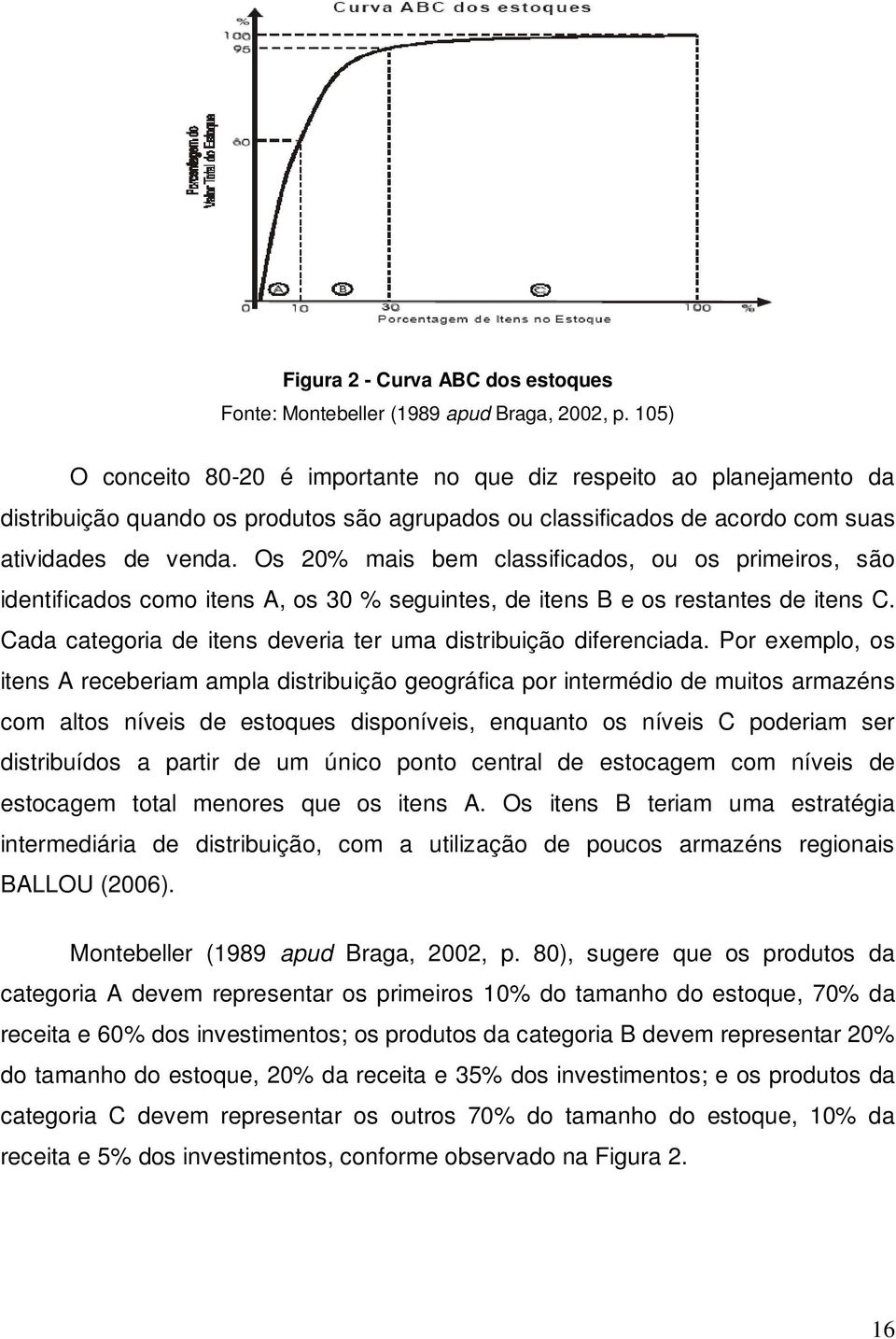 Os 20% mais bem classificados, ou os primeiros, são identificados como itens, os 30 % seguintes, de itens B e os restantes de itens C.