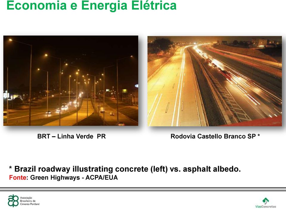 roadway illustrating concrete (left) vs.