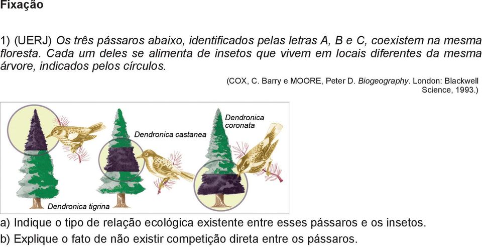 (COX, C. Barry e MOORE, Peter D. Biogeography. London: Blackwell Science, 1993.