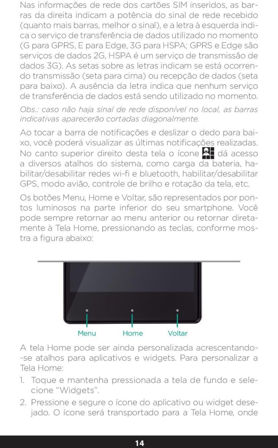 As setas sobre as letras indicam se está ocorrendo transmissão (seta para cima) ou recepção de dados (seta para baixo).