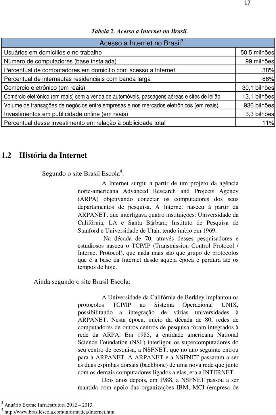 Percentual de internautas residenciais com banda larga 86% Comercio eletrônico (em reais) 30,1 bilhões Comércio eletrônico (em reais) sem a venda de automóveis, passagens aéreas e sites de leilão