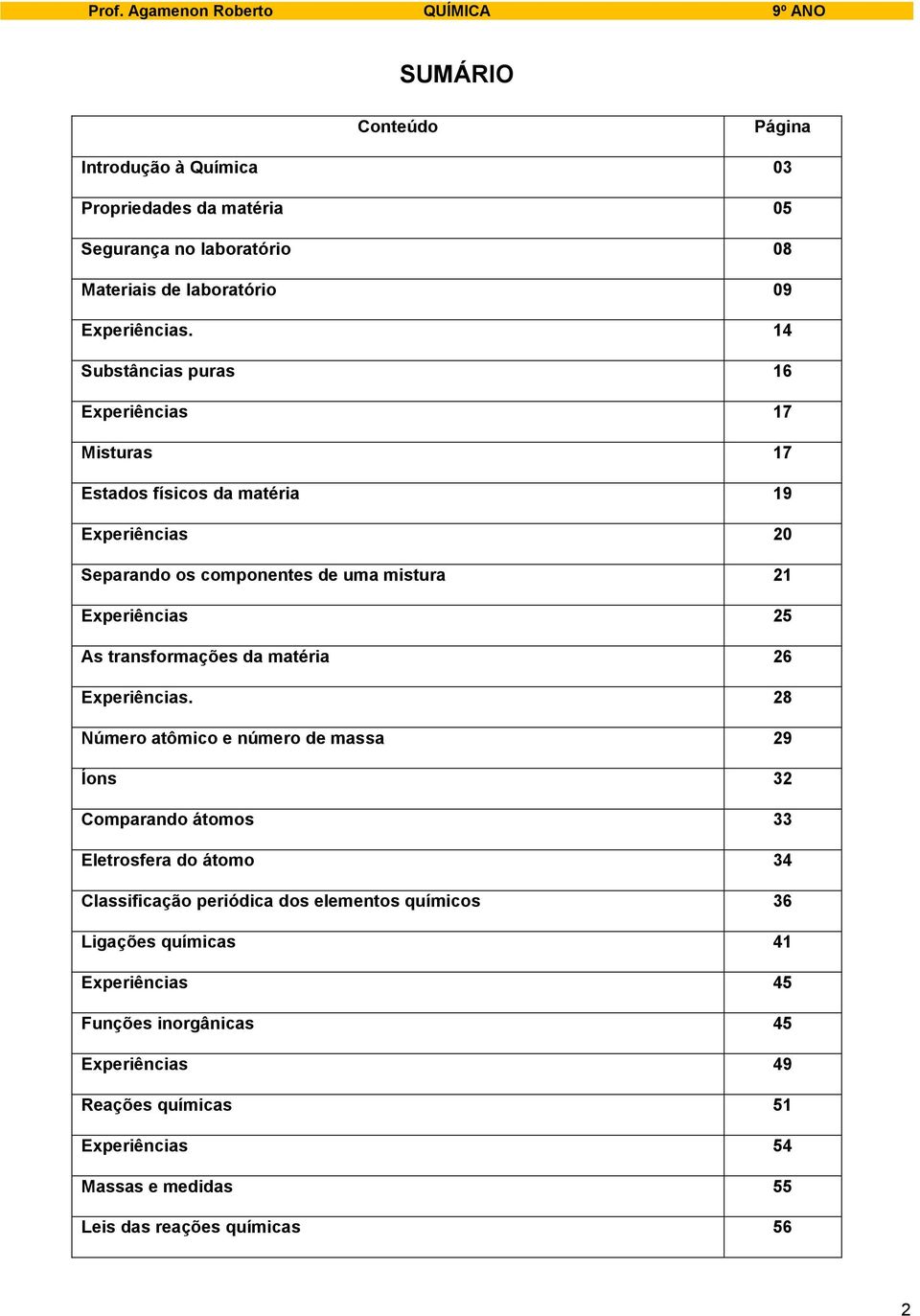 transformações da matéria 6 Experiências.