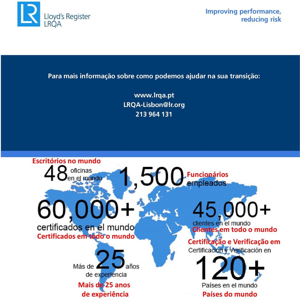org 213 964 131 Escritórios no mundo Funcionários Certificados em todo o