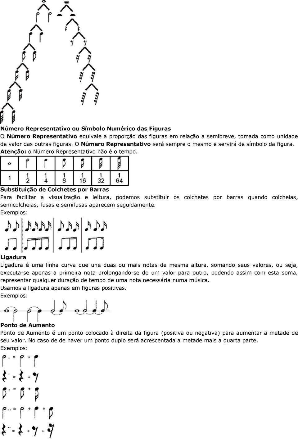 Substituição de Colchetes por Barras Para facilitar a visualização e leitura, podemos substituir os colchetes por barras quando colcheias, semicolcheias, fusas e semifusas aparecem seguidamente.