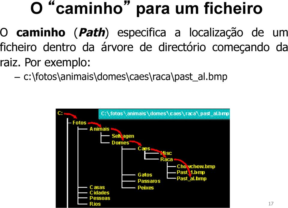 da árvore de directório começando da raiz.