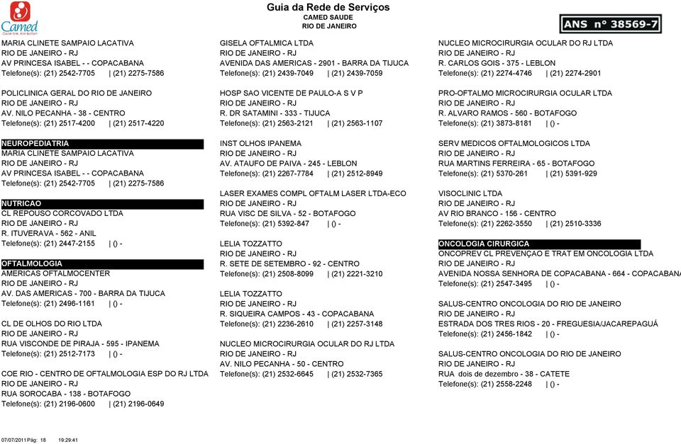 MICROCIRURGIA OCULAR LTDA AV. NILO PECANHA - 38 - CENTRO R.